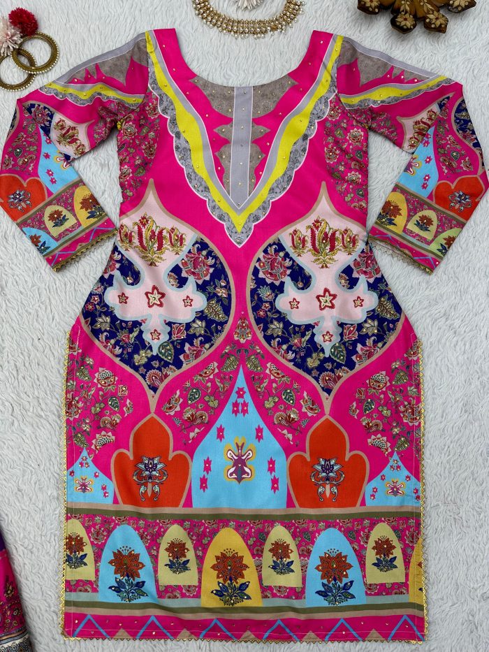 Karachi Work Kurta Sharara Set - Image 5