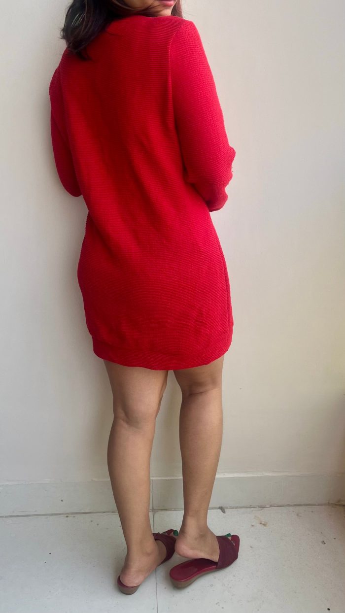 Zipper Dress in Red - Image 5