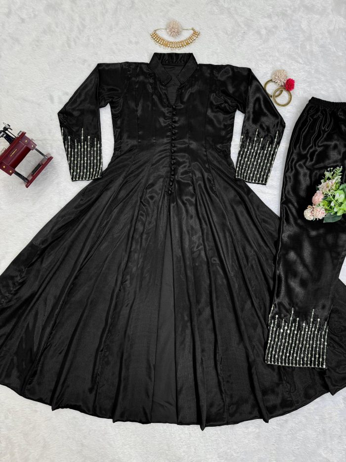 Front Slit Anarkali Pant Set - Image 13