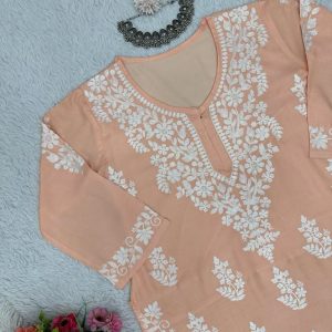 Chainstitch Work Rayon Kurta Set - Image 8