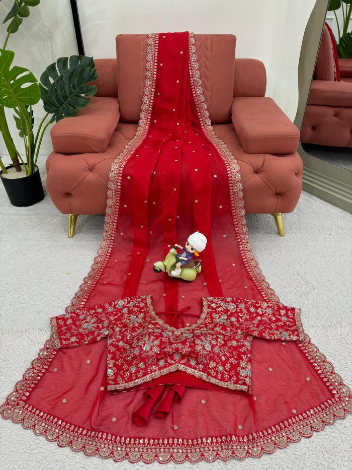 Embroidered Saree - Image 29
