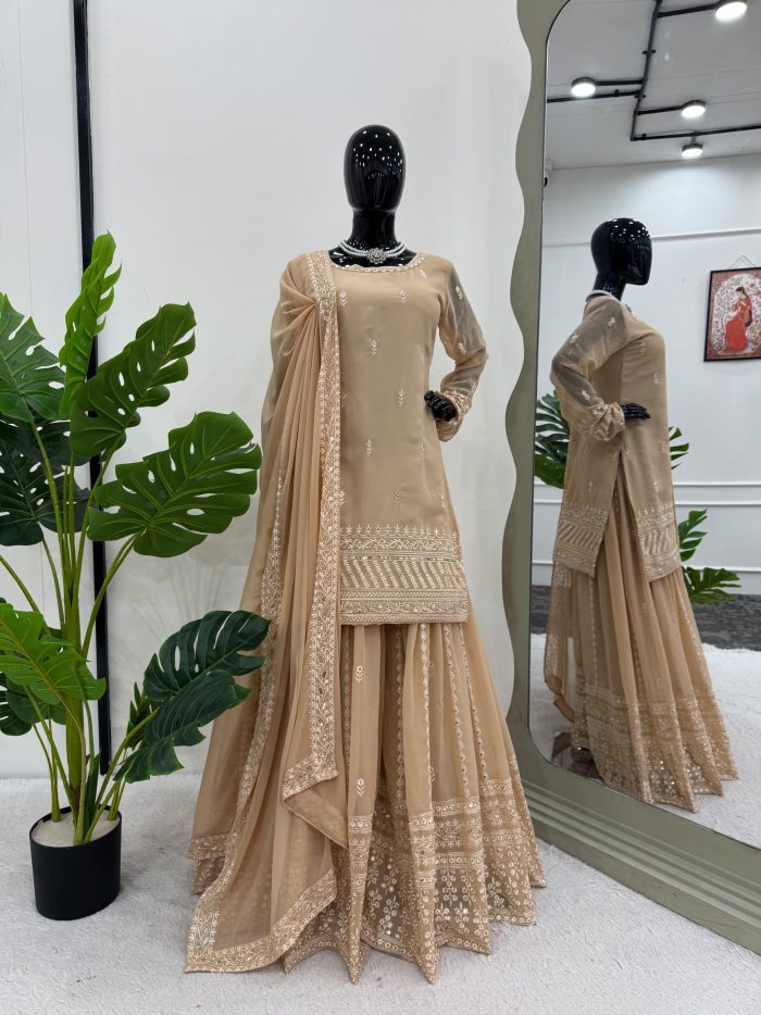 Embroidered Sharara Set - Image 2