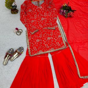 Embroidered Sharara Set - Image 5
