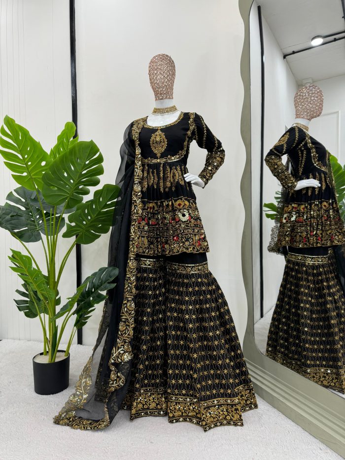 Black Gold Gharara Set