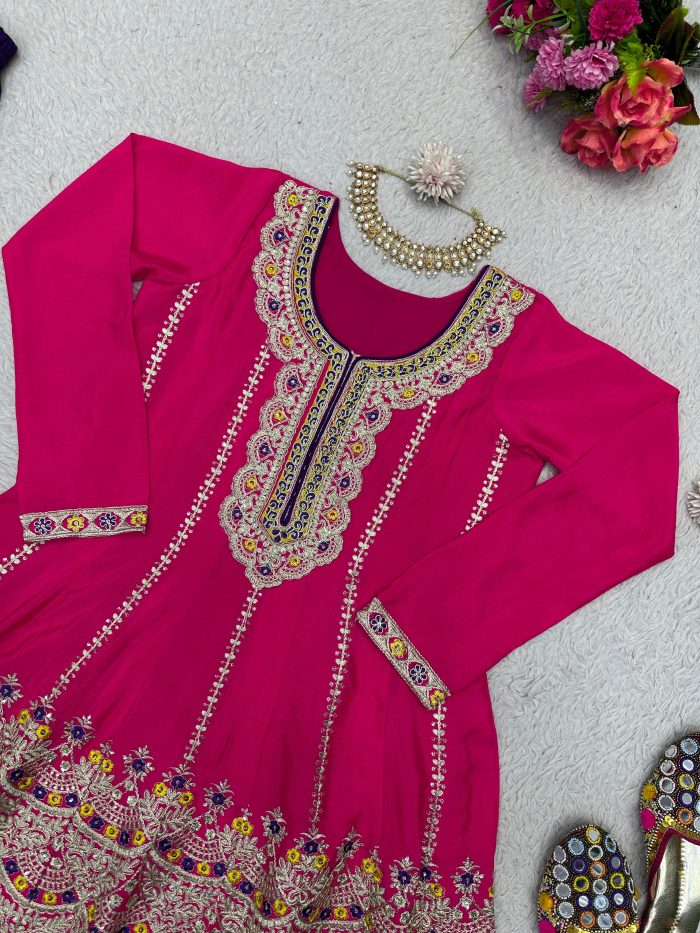 Designer Embroidered Sharara Set - Image 6