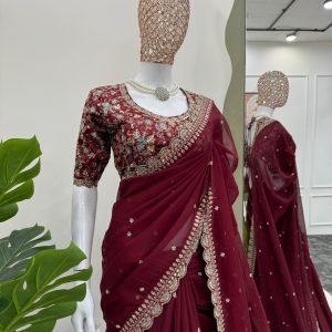 Embroidered Saree - Image 11