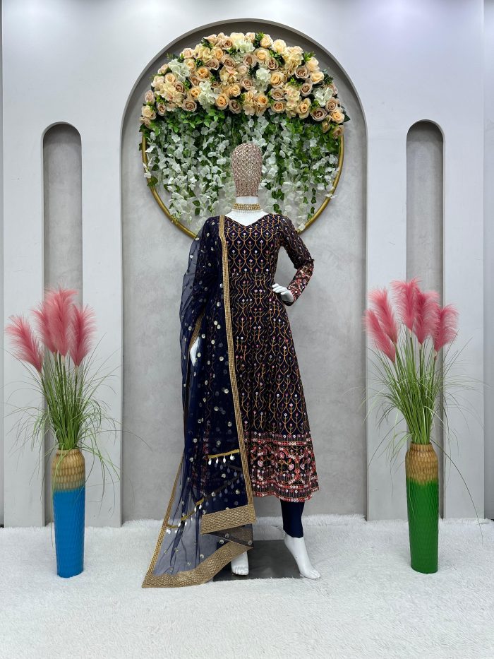 Fully Embroidered Anarkali Set - Image 4