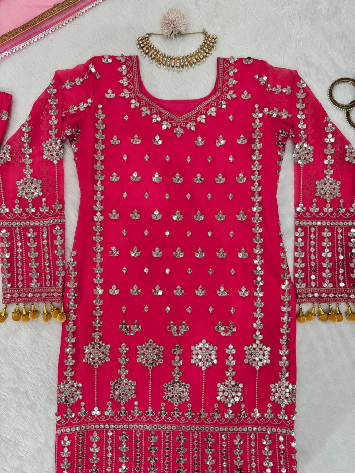 Embroidery Work Sharara Set - Image 8