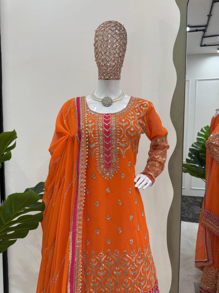 Orange Sharara Set - Image 2