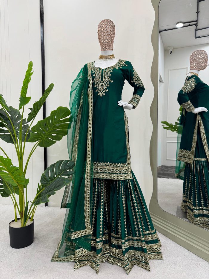 Embroidered Sharara Set