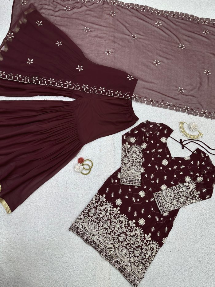 Sequins Work Sharara Set - Image 6
