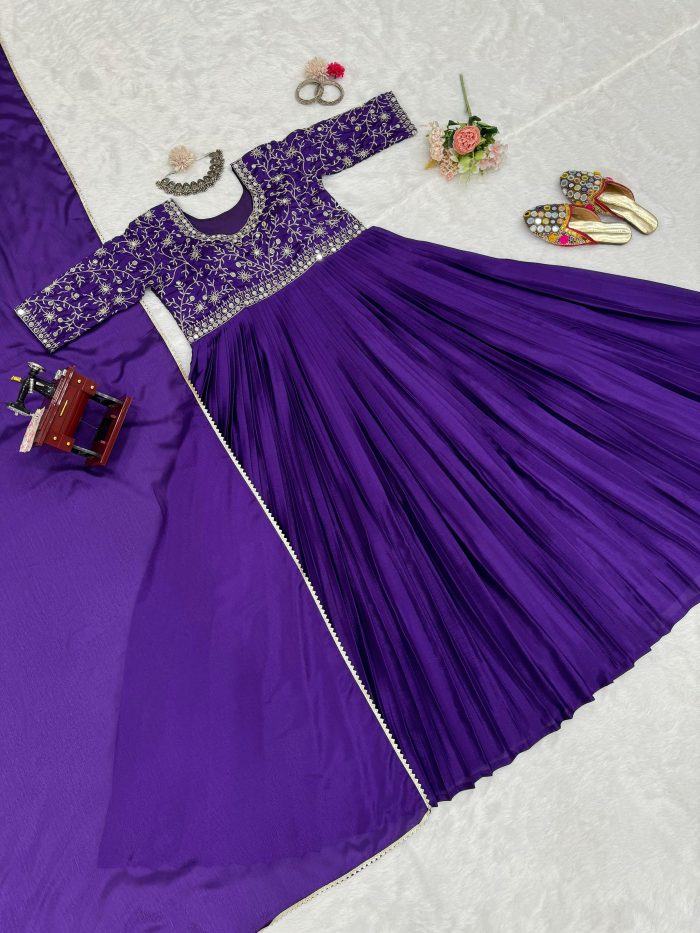 Designer Anarkali with Dupatta - Image 16