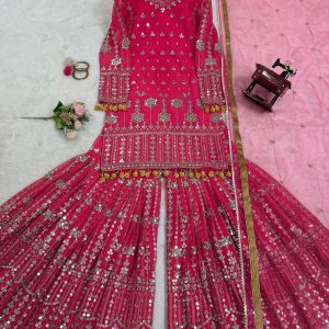 Embroidery Work Sharara Set - Image 10
