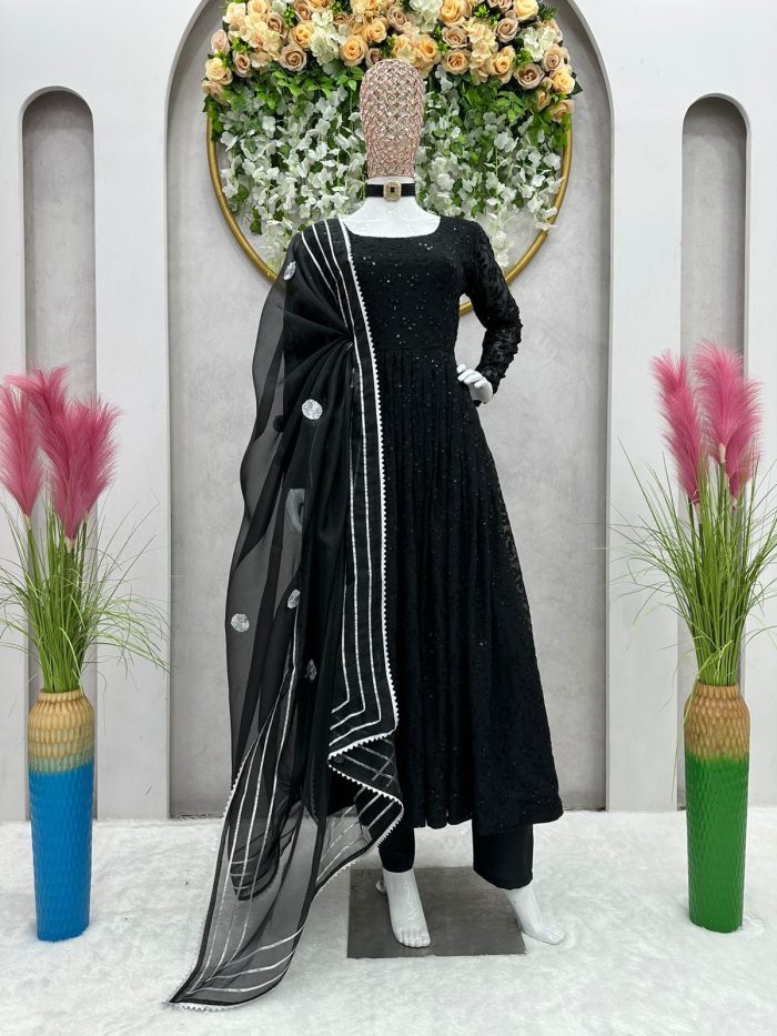 Embroidered Anarkali Set