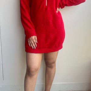 Zipper Dress in Red - Image 3