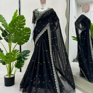 Embroidered Saree - Image 2