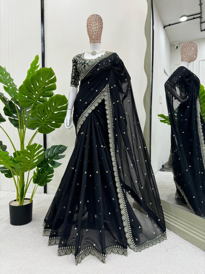 Embroidered Saree - Image 2