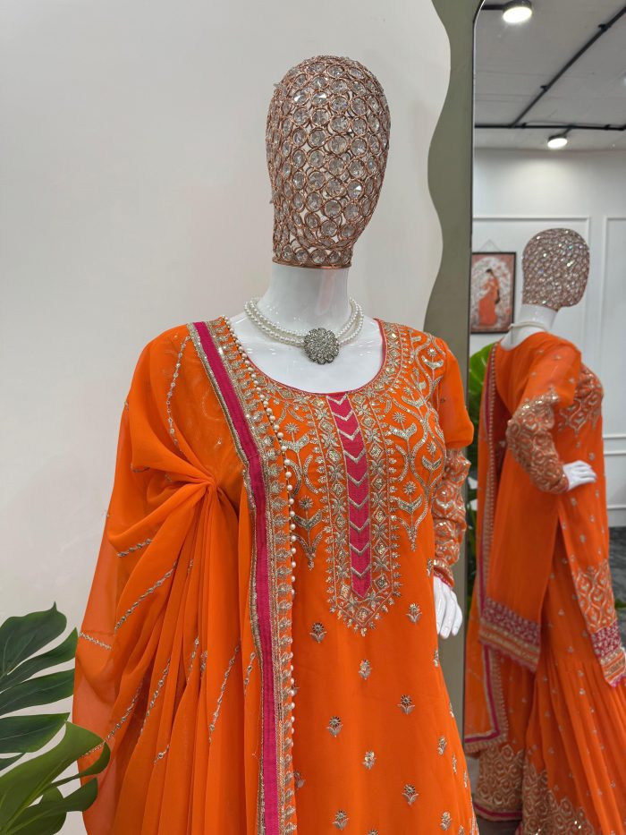 Orange Sharara Set - Image 3