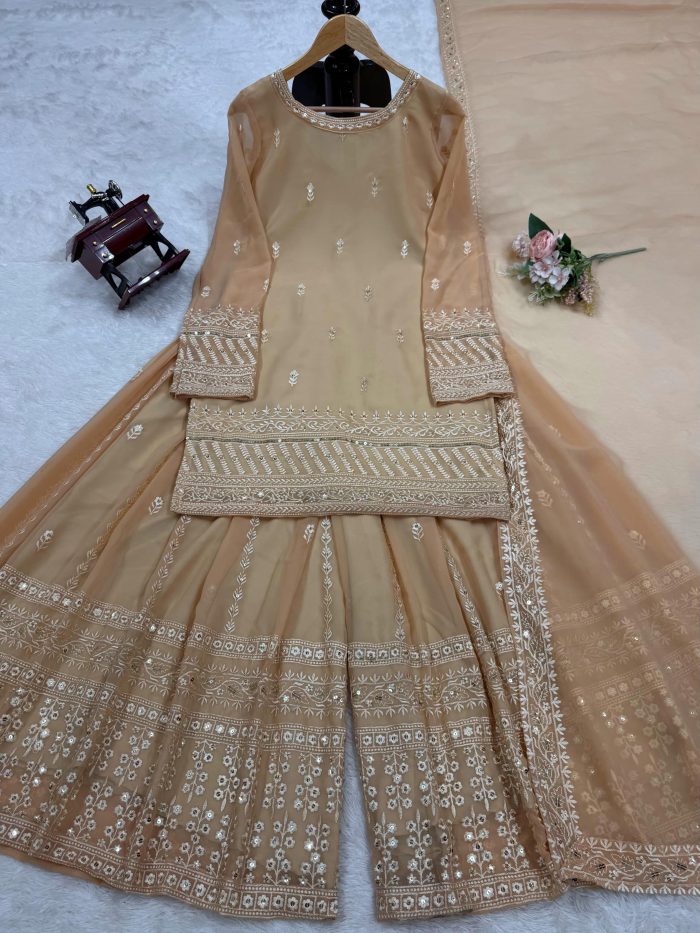 Embroidered Sharara Set - Image 6