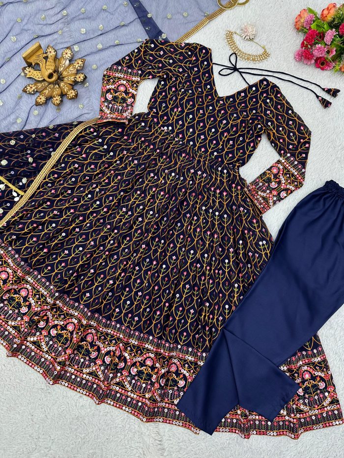 Fully Embroidered Anarkali Set