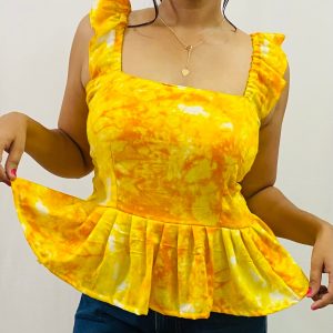 Tie and Dye Peplum Top