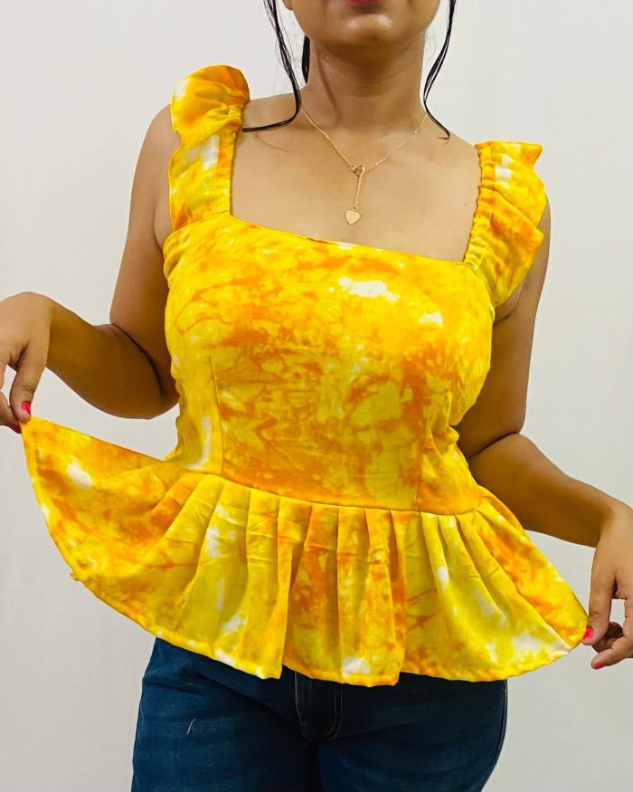 Tie and Dye Peplum Top