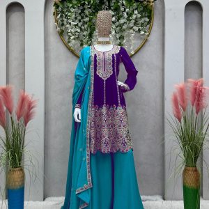 Designer Embroidered Sharara Set - Image 7