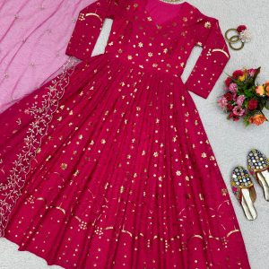 Lucknowi Anarkali with Dupatta - Image 9