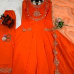 Orange Anarkali Set