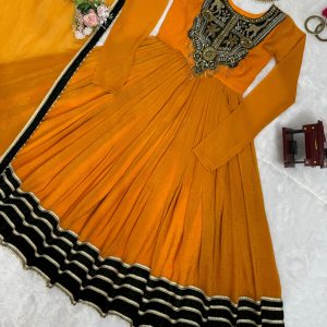 Gold Crush with Velvet Anarkali - Image 5