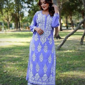 Chainstitch Work Rayon Kurta Set - Image 14