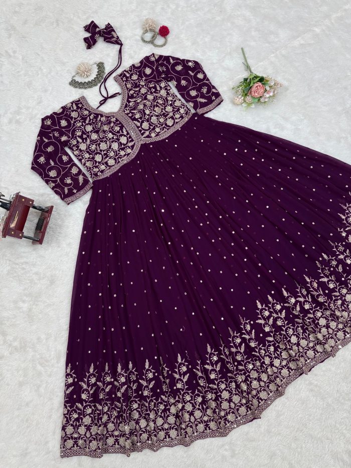 Embroidered Anarkali Set - Image 9