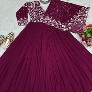 Half Cape Anarkali Gown - Image 7