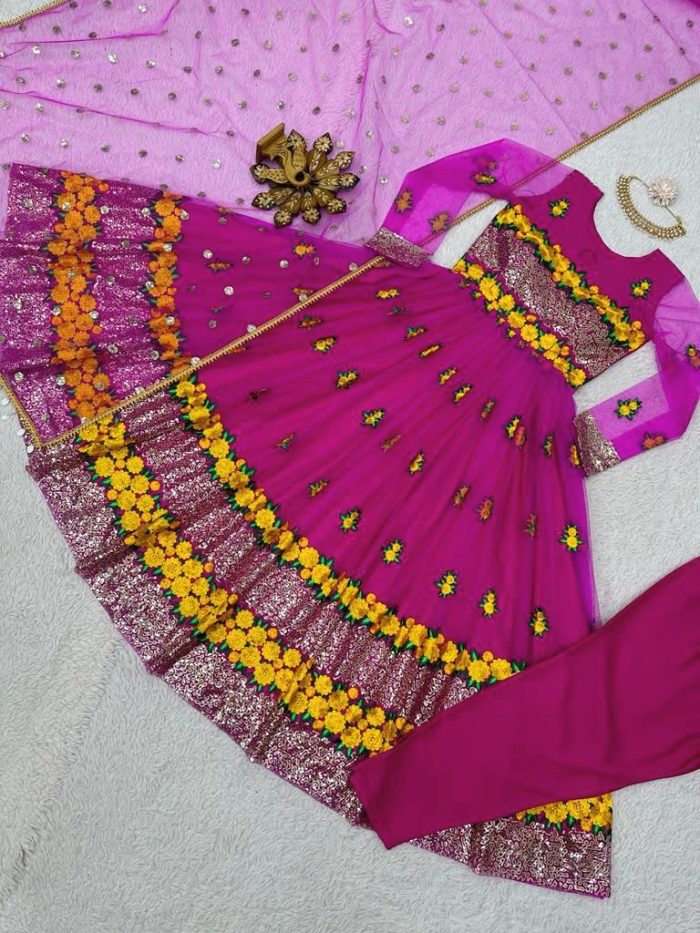 Vibrant Anarkali Set with Dupatta - Image 3