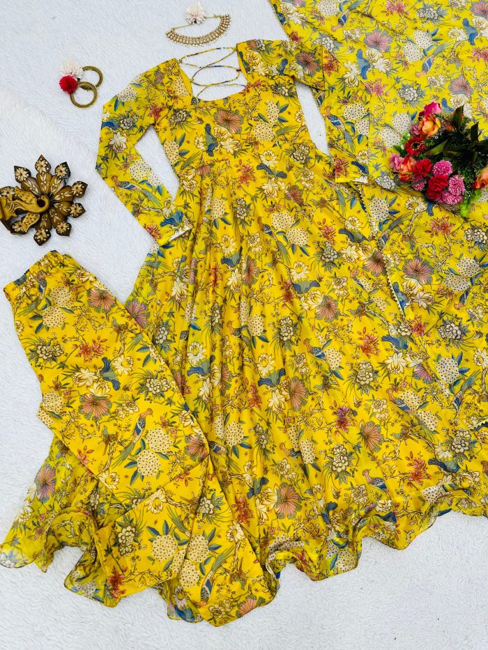 Haldi Special Floral Anarkali Set - Image 3