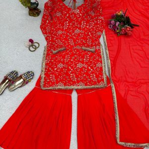 Embroidered Sharara Set - Image 4