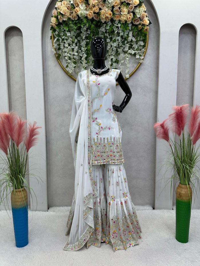 Embroidered Sharara Set - Image 2