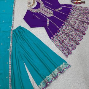 Designer Embroidered Sharara Set - Image 11