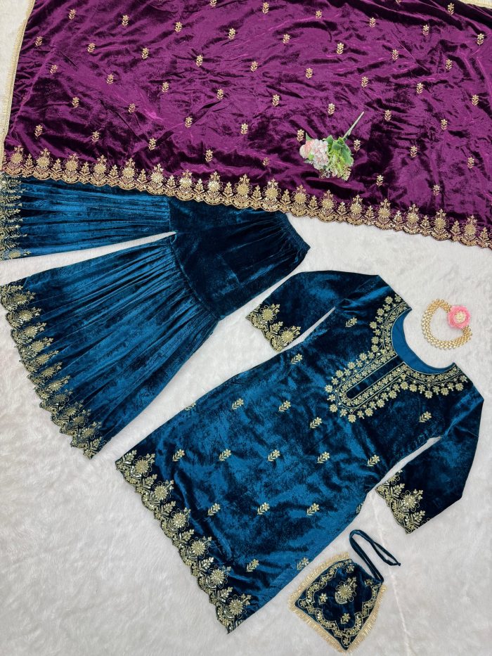 Velvet Sharara Set - Image 16