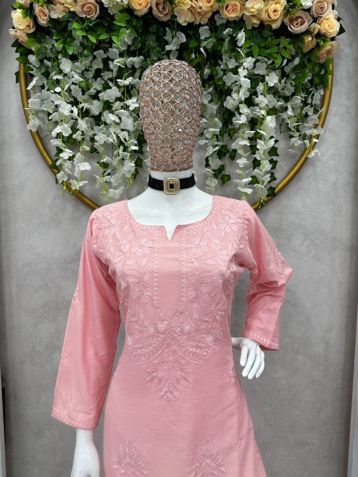 Chikan Rayon Kurta Set - Image 2