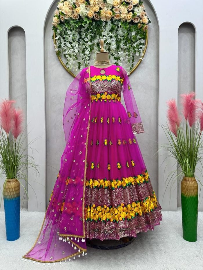 Vibrant Anarkali Set with Dupatta