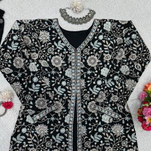 Designer Sharara Set in Black - Image 7