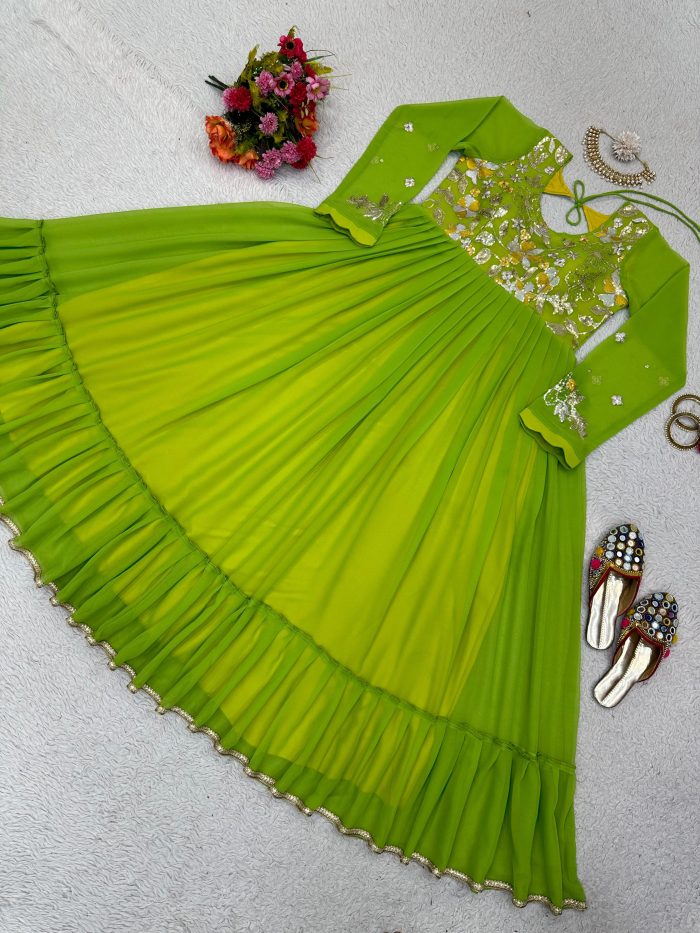 Thread and Sequins Work Anarkali - Image 13