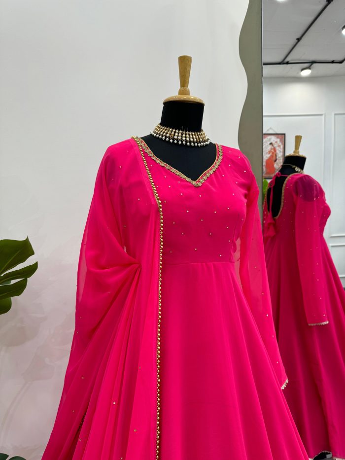 Hot Pink Anarkali - Image 8