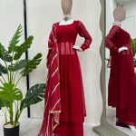 Red Anarkali Set