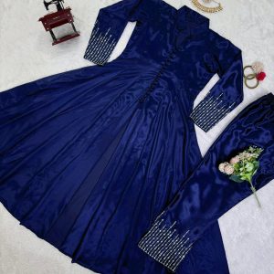 Front Slit Anarkali Pant Set - Image 8
