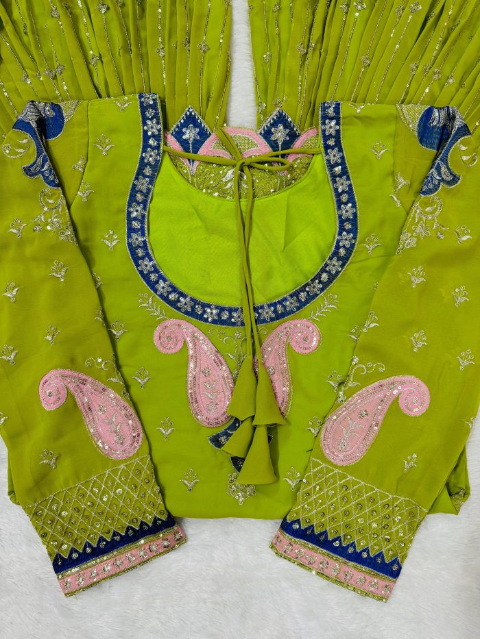 Parrot Green Sharara Set - Image 8