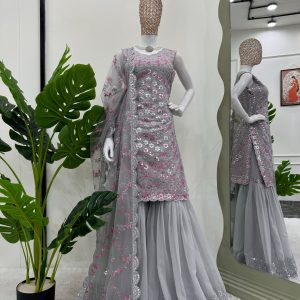 Designer Cocktail Sharara Set - Image 2
