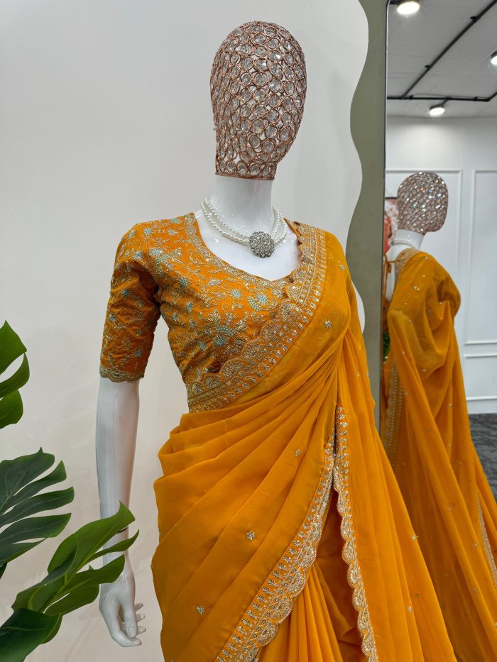 Embroidered Saree - Image 19