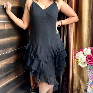 Ruffle Dress in Black